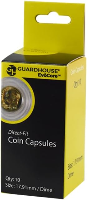 Guardhouse Dime 18mm Direct Fit Coin Capsules, 10 pack