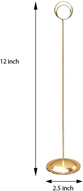 HOHIYA 12 Pack 12" Gold Table Number Holders for Weddings & Events | Elegant gold stands display table numbers, menus, photos and seating cards for weddings, banquets and formal events