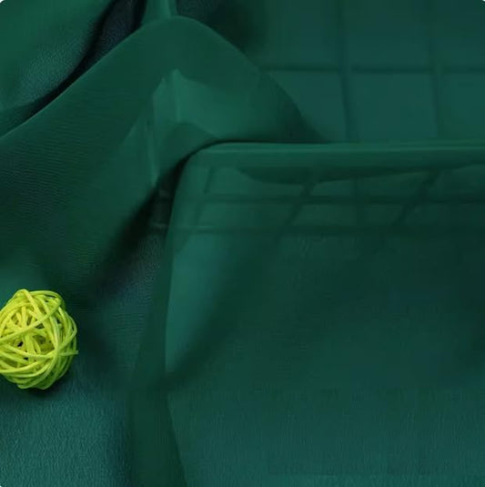 YYCRAFT Chiffon Fabric by The Yard 59" Wide 5 Yards, Hunter Green