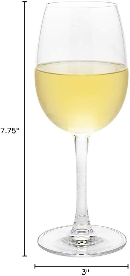 Restaurantware-10.5 Ounce All-Purpose Wine Glasses, Set Of 12 Crystal Stemmed Wine Glasses - For White or Red Wines, Laser-Cut Rim, Fine-Blown Crystal White Glass, Dishwashable Stemware