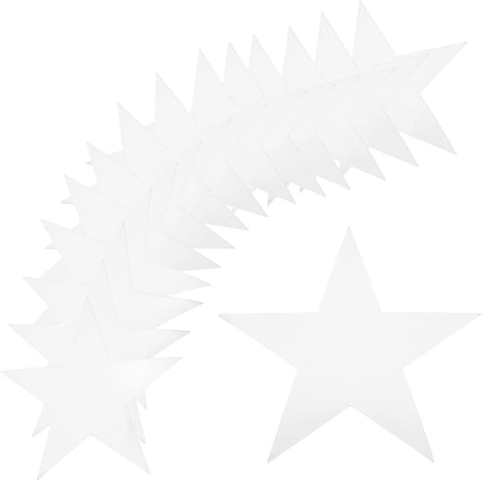MECCANIXITY 48Pcs Silvery Star Cutouts Double Printed Paper Stars Decoration Cardboard Star for Classroom Wall Party Movie Night Party Supplies, 11 Inches