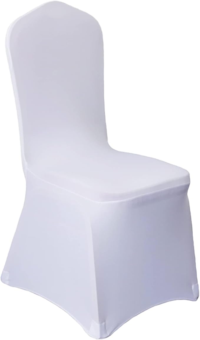 50Pcs White Washable Removable Universal for Wedding Party Dining Banquet Polyester Spandex Stretch Slipcovers Chair Covers