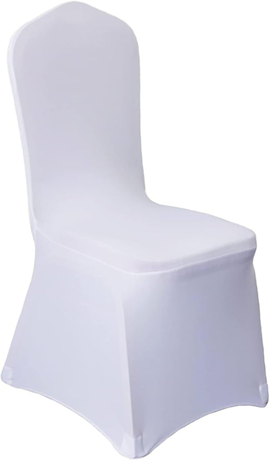 10 Pcs White Washable Removable Universal for Wedding Party Dining Banquet Polyester Spandex Stretch Slipcovers Chair Covers