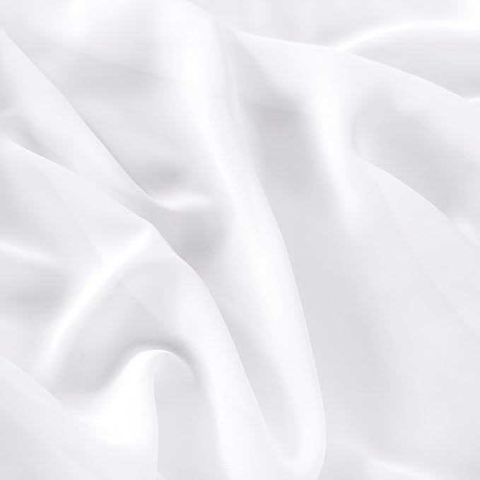 MLMC White Chiffon Fabric by The Yard Pre-Cut Sheer Chiffon Arch Fabric 10 Yards Airy Continuous Draping Panels 60 inch Wide for Wedding Backdrop Craft Ceiling Decor