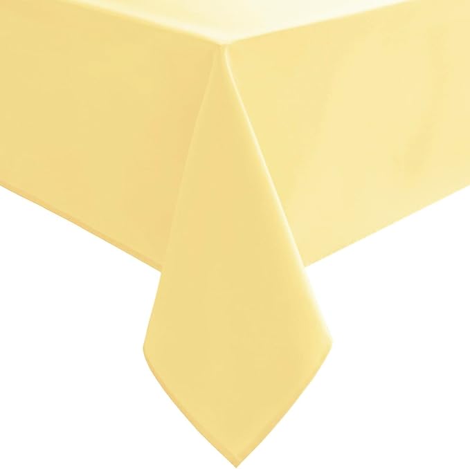 Hiasan Light Yellow Tablecloth for Square Tables - Waterproof and Spillproof Washable Fabric Small Table Cloth for Dining Room Kitchen Party, 40 x 40 Inch