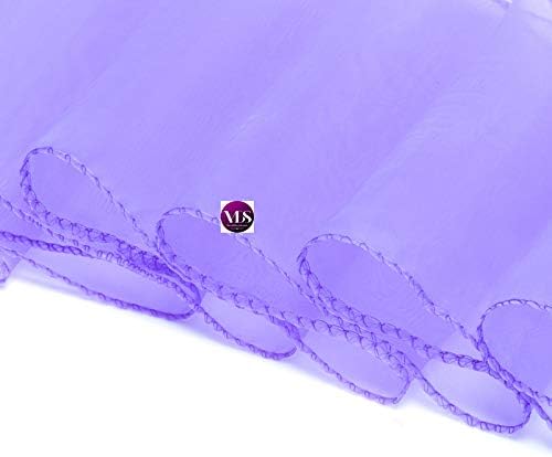 VDS Pack of 75 Organza Chair Sashes for Weddings & Events Décor | Sheer Shiny Dining Chair Bows for Banquet, Party, Reception | Reusable Decorative Sash for Folding & Chiavari Chairs - Lavender