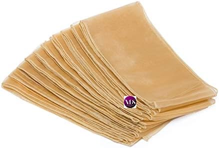 VDS Pack of 125 Organza Chair Sashes for Weddings & Events Décor | Sheer Shiny Dining Chair Bows for Banquet, Party, Reception | Reusable Decorative Sash for Folding & Chiavari Chairs - Champagne