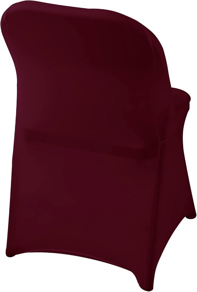 Spandex Chair Cover,25PCS,Living Room Folding Chair Covers,Removable Chair Covers Washable Protector Stretch Chair Cover for Party, Banquet,Wedding Event,Hotel(Burgundy)
