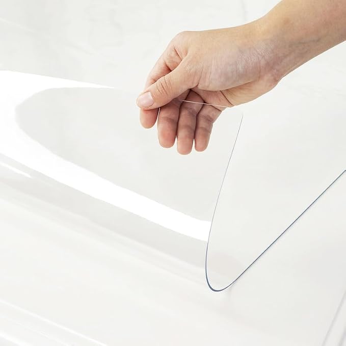 Warmstar Clear Table Cover Protector, 24 x 120 Inch, 1.5mm Thick PVC, Rectangle, Desk & Dining Table Protector Mat