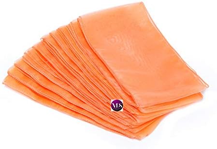VDS Pack of 175 Organza Chair Sashes for Weddings & Events Décor | Sheer Shiny Dining Chair Bows for Banquet, Party, Reception | Reusable Decorative Sash for Folding & Chiavari Chairs - Peach