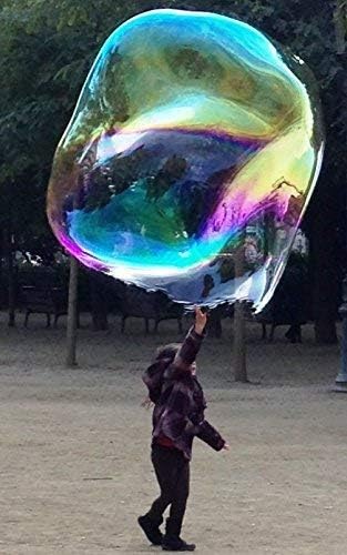 WOWMAZING Winter Edition Giant Bubbles: Incl. Wand, 7 Big Bubble Concentrate Pouches and 8 Glow-in-The-Dark Stickers | Outdoor Toy for Kids, Girls | Bubbles Made in The USA