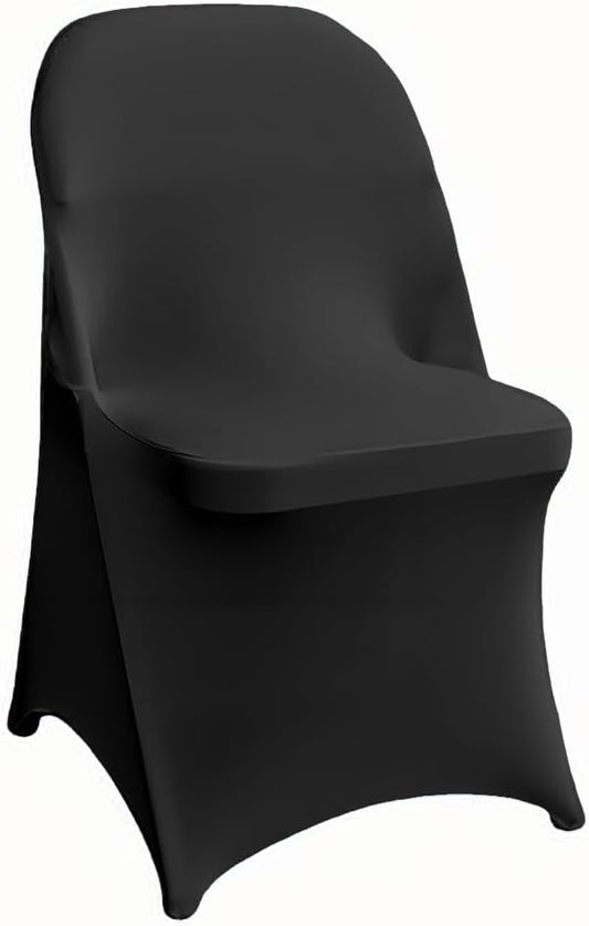 30 Pcs Black Folding Chair Cover Washable Removable Universal Fitted Chair Cover Protector for Wedding Party Banquet Holidays Celebration Decoration Chair Covers