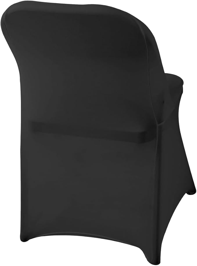30 Pcs Black Folding Chair Cover Washable Removable Universal Fitted Chair Cover Protector for Wedding Party Banquet Holidays Celebration Decoration Chair Covers