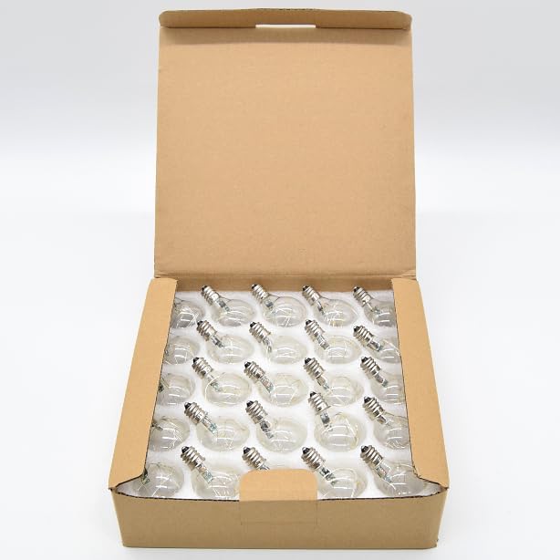 Hometown Evolution, Inc. Box of 25 G40 LED Warm White Fairy Lights 1.6 Inch 5 Watt C7 Base Replacement Bulbs