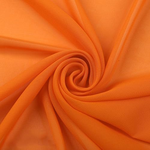 YYCRAFT Chiffon Fabric by The Yard 59" Wide 10 Yards, Orange