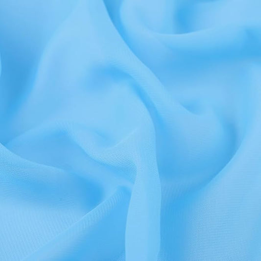 YYCRAFT Chiffon Fabric by The Yard 59" Wide 10 Yards, Aqua