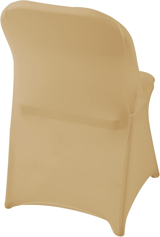 Spandex Chair Cover,12PCS,Living Room Folding Chair Covers,Removable Chair Covers Washable Protector Stretch Chair Cover for Party, Banquet,Wedding Event,Hotel(Champagne)