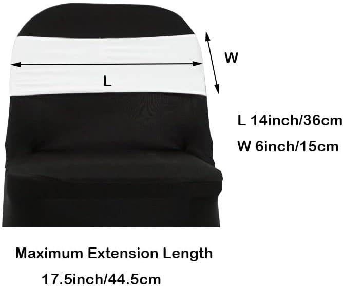 Spandex Chair Sashes Bands 30PCS Stretch Chair Ties Bows with Buckle Slider for Wedding Party Banquet Decoration (White)…