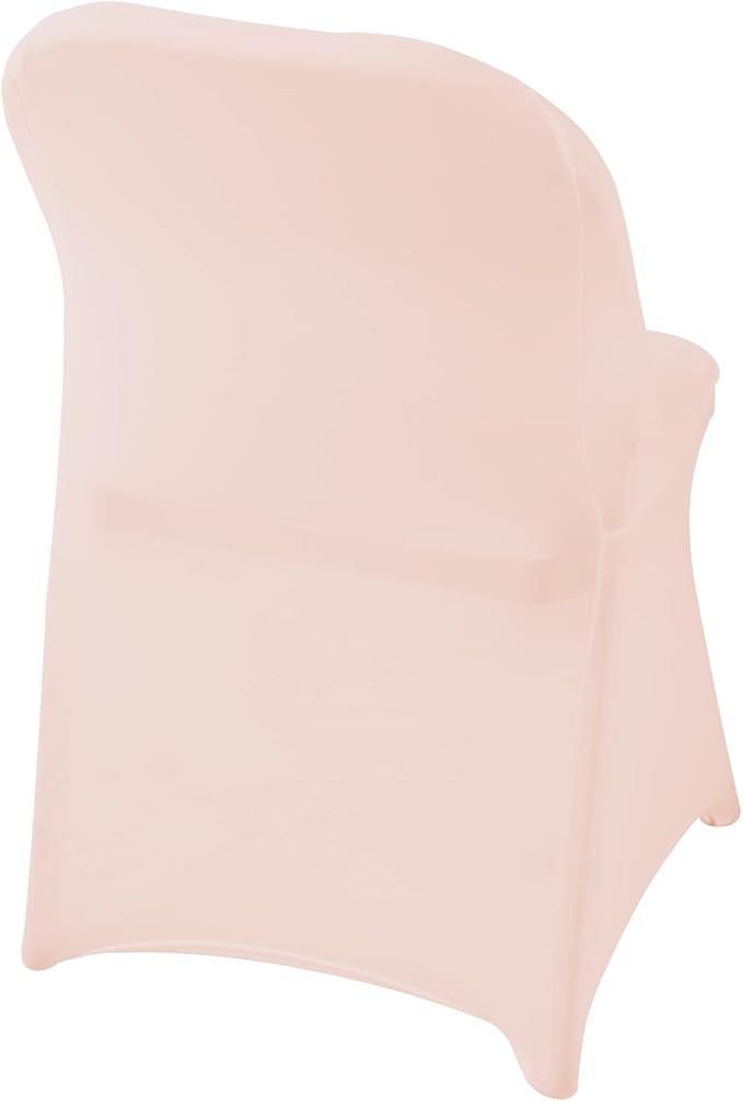Chair Cover, 25PCS, Durable, Removable, Polyester & Spandex, Solid, Folding, Blush Pink, Chair, Living Room, Party, Banquet, Wedding Event, Hotel
