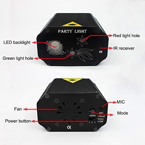 Party Lights Dj Disco Lights, Mini Strobe Stage Light Laser Lights Show Projector Lighting Accessories with Remote Control for Parties Bar Birthday Holiday Event Live Show Xmas Decorations Lights