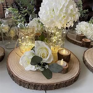 Wood Slices for Centerpieces, 11-12 Inches, 2 Pack, Rustic Wedding Table Decor Large Wood Circles, Rounds, centerpieces for Tables Wedding Decor, Baby Showers and Rustic DIY Projects