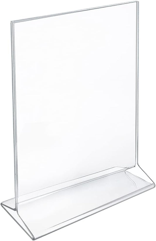 Azar 142710 5-Inch Width by 7-Inch Height Vertical Top Load Acrylic Sign Holder, 10-Pack