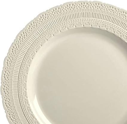 OCCASIONS 120 Guests Heavy Duty Disposable Plastic Plates Set – 11" Dinner & 8.25" Salad Plates, Premium Reusable Party Plates for Weddings, Events, Fancy Dinnerware – Chateau Ivory