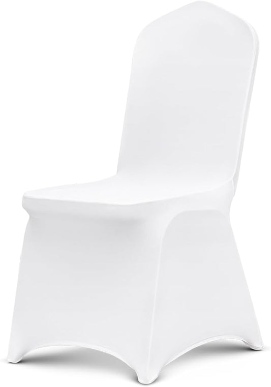 VEVOR Chair Covers, Polyester Spandex Chair Cover, Stretchy Flat-Front Chairs Protective Slipcover, Universal Fitted for Dining Party Wedding Banque (105PCS, White)