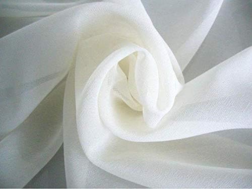 120" Wide (10ft Wide) Sheer Voile Chiffon Fabric - Perfect for Draping Panels and Masking for Weddings & Events - Ivory by The Yard (5 Yards)