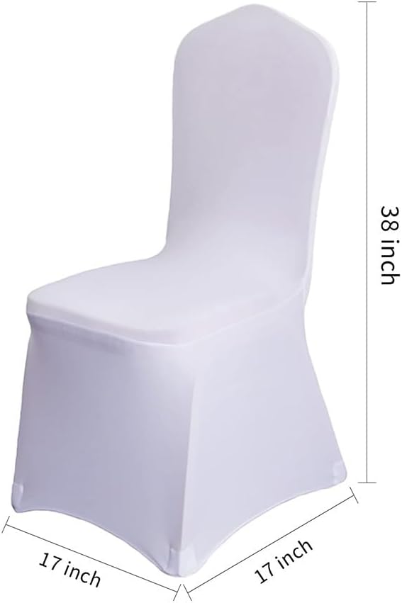50 Pcs White Washable Removable Universal for Wedding Party Dining Banquet Polyester Spandex Stretch Slipcovers Chair Covers