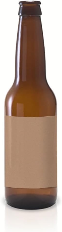 30 Large Beer Bottle Kraft Printable Labels, 4x3 inches