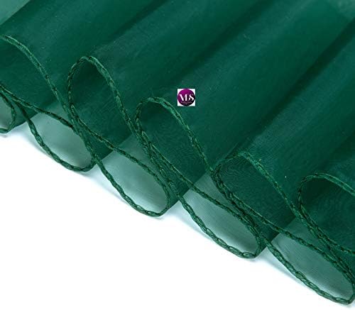 VDS Pack of 200 Organza Chair Sashes for Weddings & Events Décor | Sheer Shiny Dining Chair Bows for Banquet, Party, Reception | Reusable Decorative Sash for Folding & Chiavari Chairs - Hunter Green