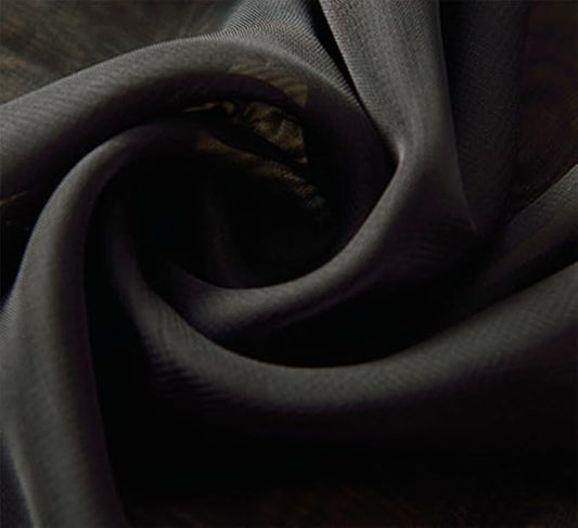 YYCRAFT Chiffon Fabric by The Yard 59" Wide 10 Yards, Black