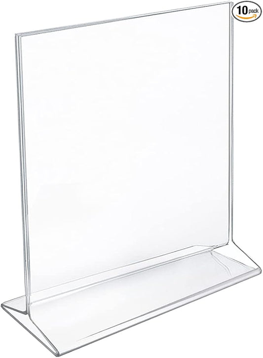 Azar Displays 142709 5.5-Inch Width by 7-Inch Height Top-Load Acrylic Sign Holder, 10-Pack