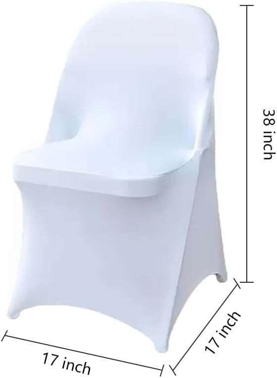 30 Pcs White Folding Chair Cover Washable Removable Universal Fitted Chair Cover Protector for Wedding Party Banquet Holidays Celebration Decoration Chair Covers