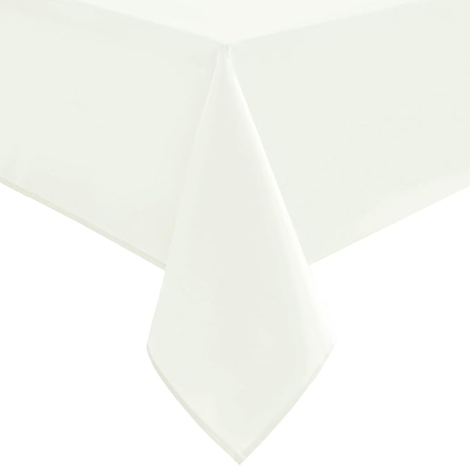 Hiasan Ivory Tablecloth for Rectangle Tables - Waterproof and Spillproof Washable Fabric Table Cloth for Dining Room Kitchen, 70 x 108 Inch