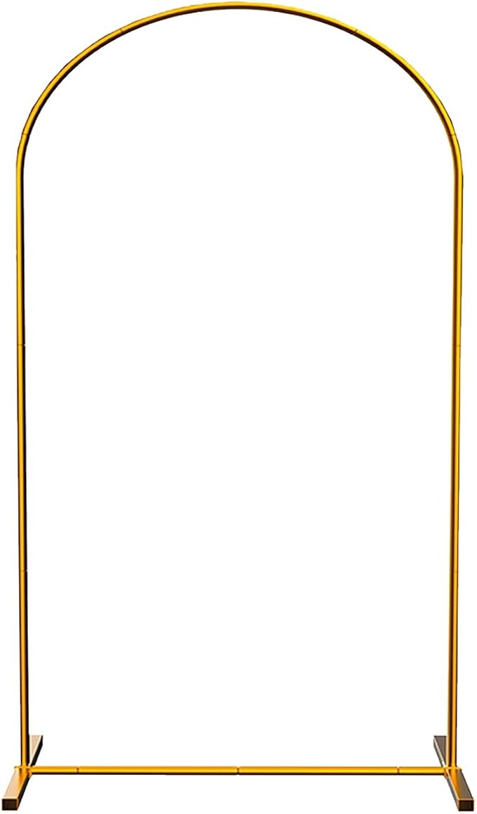 LANGXUN Gold Metal Arch Backdrop Stand Set, 7.2ft / 6.6ft / 6ft Balloon Arch Frame for Wedding Birthday Party Baby Shower Graduation Anniversary Decoration, Thickened Steel Tube (7.2ft 1 pc)