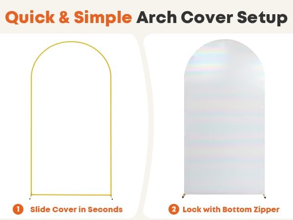 Iridescent White Arch Backdrop Cover 6ft/6.6ft/7.2ft 3Set with Zipper,Thick Soft Stretchy Sequin Shimmer Spandex Fitted Chiara Cover for Wedding Birthday Baby Shower Graduation Party Photo Backdrop