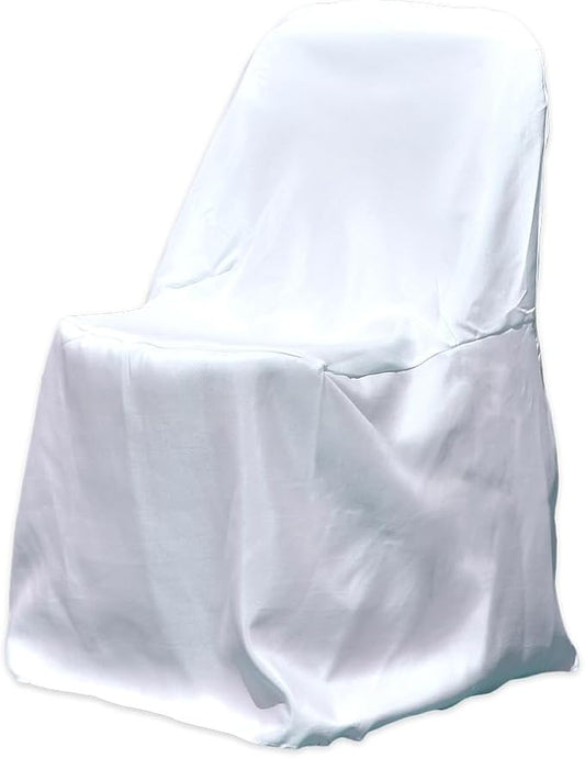 Sparkles Make It Special Polyester Folding Chair Covers - Premium, Durable, Foldable Chair Covers/Slipcover for Party, Wedding, Reception, Restaurant Decorations - White, 200 pcs