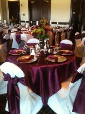 Obstal 50 PCS Burgundy Satin Chair Sashes Bows for Wedding Reception- Universal Chair Cover Back Tie Supplies for Banquet, Party, Hotel Holiday Event Decorations