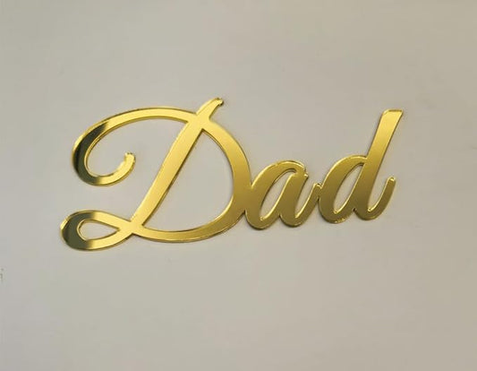 8pcs of Dad/Daddy Gold Cake Toppers,Father's Day Cake Toppers,Mirror Acrylic Cupcake Topper for Happy Birthday Father's Day Cake Party Decoration (6'')