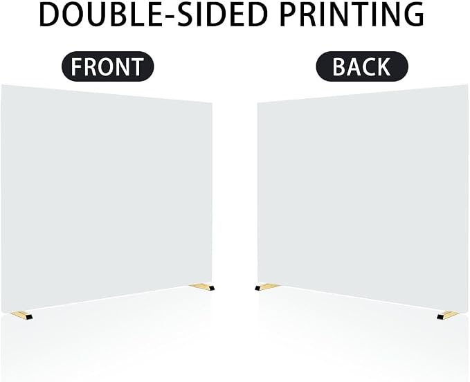 Square Metal Arch Backdrop Stand and Cover Set 6.6x6.6FT Gold Arch Frame with White Cover for Birthday Party Wedding Ceremony Baby Shower Graduation Event Decoration