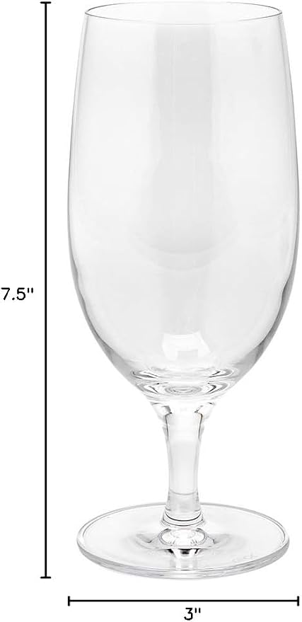 Restaurantware-16 Ounce Iced Tea Glasses, Set Of 12 Crystal Goblet Glasses - Laser-Cut Rim, Fine-Blown Crystal Water Glass, For Weddings, Anniversaries, And Special Events, Dishwashable