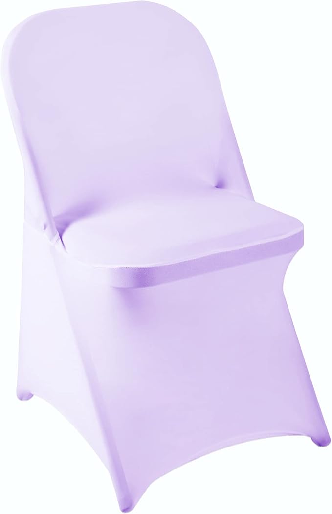 Howhic Folding Chair Covers for Party 36pcs, Lavender Universal Spandex Chair Covers for Folding Chairs, Stretchy Fitted Chair Covers for Wedding, Party, Banquet, Conference (36pcs, Lavender)