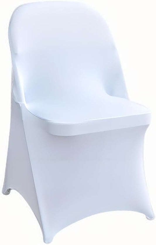 30 Pcs White Folding Chair Cover Washable Removable Universal Fitted Chair Cover Protector for Wedding,Party, Banquet, Holidays, Celebration, Decoration Chair Covers