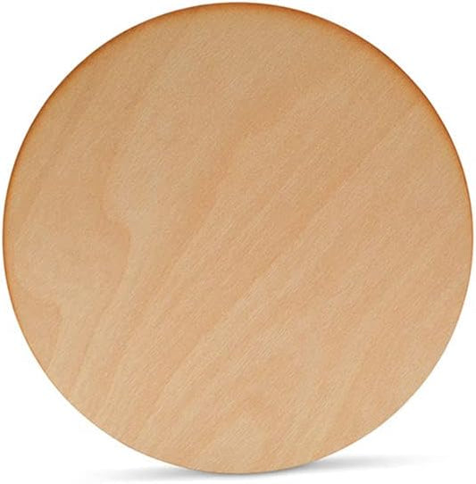Wood Plywood Circles 4-1/2 inch, 1/8 Inch Thick, Pack of 5 Round Wood Cutouts with Rustic Burnt Edges for Crafts, by Woodpeckers