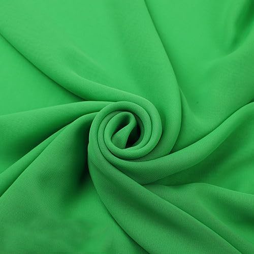 YYCRAFT Chiffon Fabric by The Yard 59" Wide 2 Yards, Emerald Green