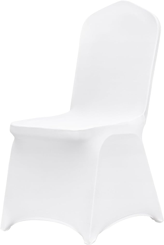 VEVOR 150 Pcs White Chair Covers Polyester Spandex Chair Cover Stretch Slipcovers for Wedding Party Dining Banquet Flat-Front Chair Cover