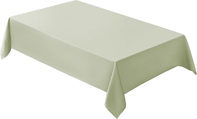 VidaFete 1 Pack Tablecloth 60 * 84inch Rectangle Table Cloth Polyester, Stain Wrinkle Resistant Polyester Dining Table Cover for Kitchen Dinning Party Wedding Tabletop Buffet Decoration(Sagegreen)