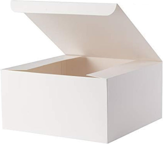 GEFTOL Gift Box 20 Pack 8 x 8 x 4 inches Fold Box Paper Gift Box Bridesmaids Proposal Box for Bridal Birthday Party Christmas（White）